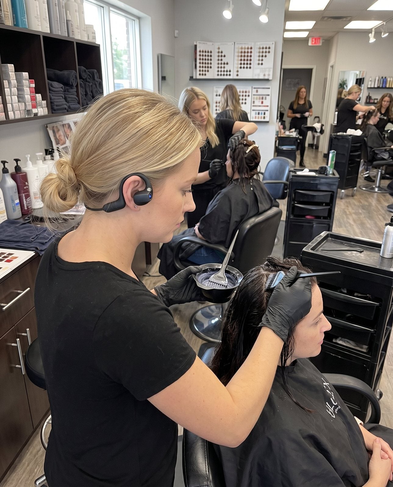 Color service in a salon