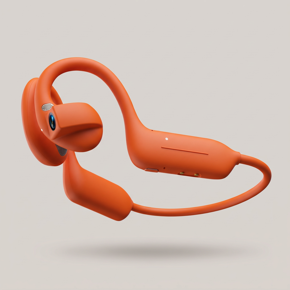 ChairClips open-ear POV camera headset in orange