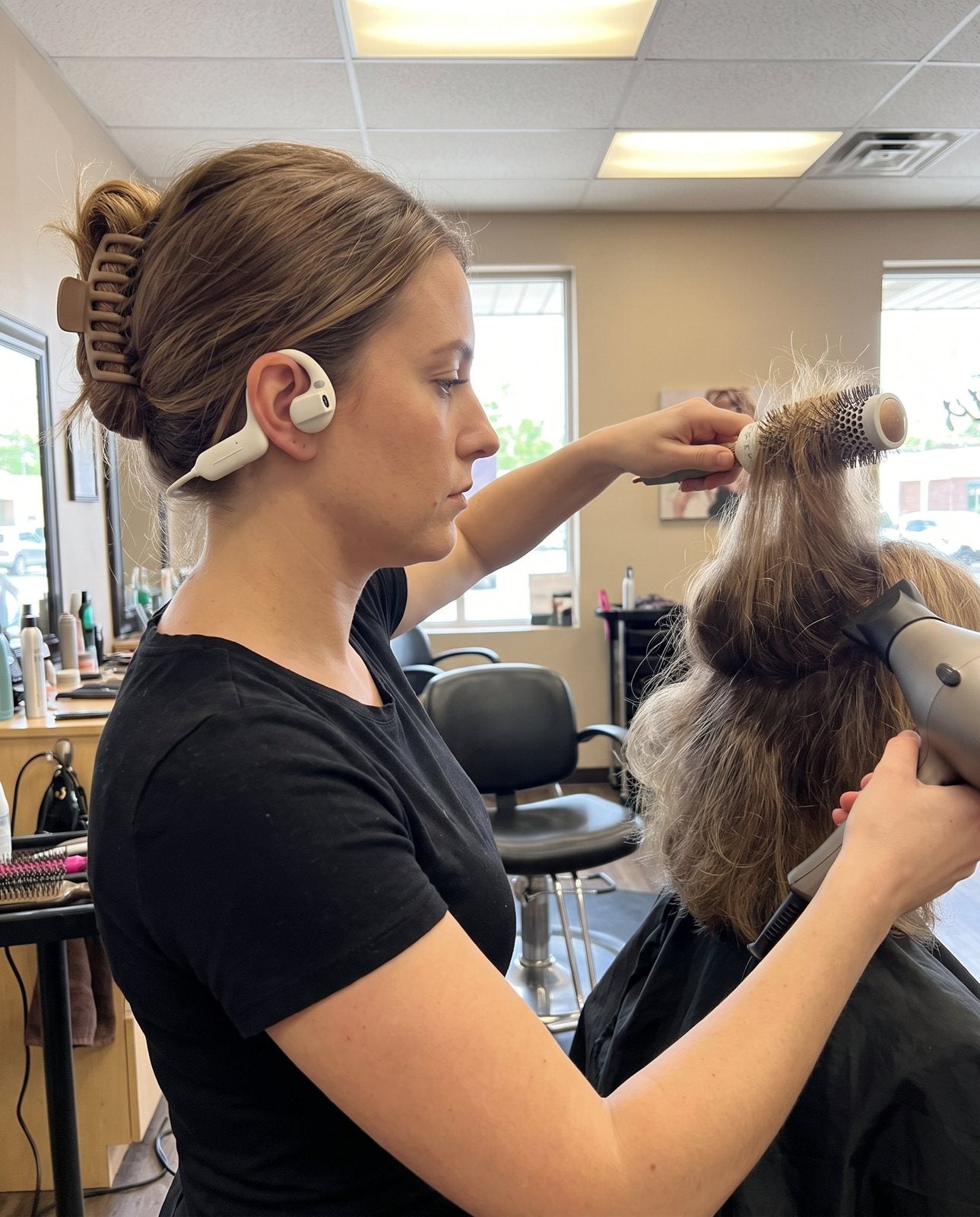 Blowout service in a salon